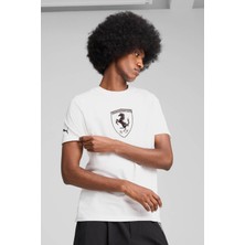 Puma Ferrari Race Tonal Beyaz Unisex Kısa Kol T-Shirt