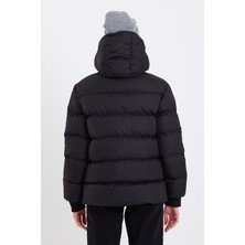 Kadın Siyah Su ve Rüzgar Geçirmez Oversize Kapüşonlu Kışlık Şişme Mont & Kaban & Parka - 137