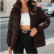 Kadın Siyah Su ve Rüzgar Geçirmez Oversize Kapüşonlu Kışlık Şişme Mont & Kaban & Parka - 137