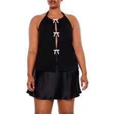 F21 Plus Size Fiyonk Detaylı Bluz