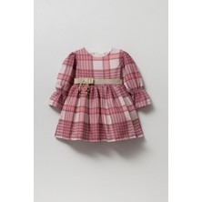 Magu Kemer Detaylu Pötikare Astarlı Pamuklu Elbise