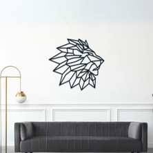 Aslan Tasarımlı Geometrik Ahşap Duvar Dekoru