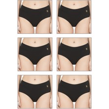 6'lı Paket Kadın Pamuklu Modal Esnek Yumuşak Yüksek Bel Bato Külot