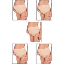 5'li Paket Kadın Pamuklu Likralı Süprem Hamile Lohusa Yüksek Bel Bato Külot