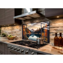 Harikabirev Harikabirev|son Bahar Göl-Dağ Manzarası Motifli 01 |ısıya Dayanıklı Ocak Arkası Cam