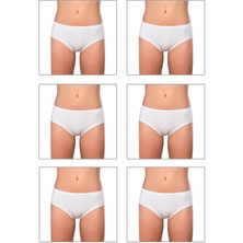 6'lı Paket Kadın Pamuklu Likralı Süprem Yüksek Bel Bato Külot