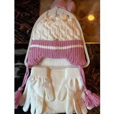 Kitti Bere Atkı Eldiven Takım Kız Rabbit Ears 4-8 Yaş