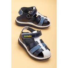 Şirin Bebe Ortopedik Kafes Lacivert Kot Erkek Bebek Sandalet