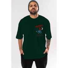 Ankhises Nightmare Elm Sokağı Ön Sol Baskılı Oversize T-Shirt Erkek Kadın Unisex  Pamuk Bisiklet Yaka Tişort