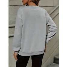 Kadın V Yaka Oversize Kazak