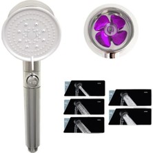 Mcreative Turbo Fan 5 Fonksiyonlu Chrome Duş Başlığı, El Duşu, Handshower, Chrome