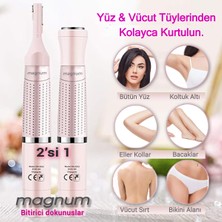 Magnum  Tüy Kıl Alma Aleti Epilasyon, Epilatör Traş Makinası, Yüz Epilasyon Aleti, Yüz ve Vücut Tüy Temizleyici. Çift Başlık Kaş Düzeltme, Bıyık ve Favori Düzeltme.