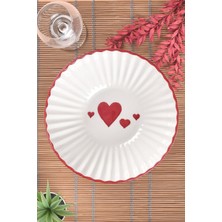 1 Adet Love Serisi Salata Kasesi 23X8CM Kalp Desen