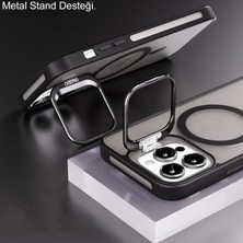 Caseart Apple iPhone 14 Lens Hediyeli Kapak Kamera Korumalı Wireless Şarj Özellikli Standlı Premium Kılıf - Turuncu