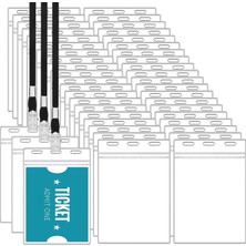 100 Adet Toptan 14.5 x 9.5 cm Şeffaf Yaka Kartı Poşeti - Kimlik, Bilet ve Kart Koruma Kabı 100 Lü