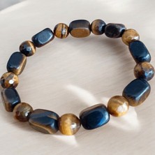 Mga Doğaltaş Kaplan Gözü Bileklik Gerçek Hakiki Doğal Taş Bileklik Faset Kesim Doğal Taş Bileklik