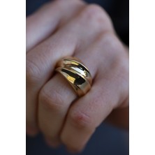 Yenigün Kuyumculuk 14 Ayar Altın Geniş Bombeli Şerit Yüzük