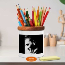 Asilmeydan Gülen Yüz Kemal Atatürk Ahşap Seramik Kalemlik - Ataturk (1079)