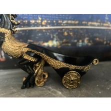 busraconcept Şahlanan At Şaraplık Siyah Gold Polyester , Dekoromi At Figürlü Şişe Tutucu Şaraplık