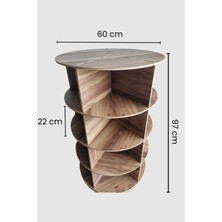 İhtiyaç Al 360° Dönen Ayakkabılık, Kitaplık, Teşhir Standı Çok Amaçlı Yuvarlak Stand Raf