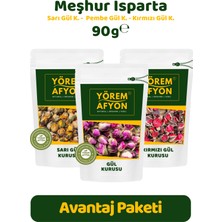 Gülçehre Yörem Afyon Meşhur Isparta Tomurcuk Kokulu Gül Kurusu 3'lü Avantajlı Set | 90GR.