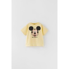 Yeni Sezon Erkek Çocuk Mickey Mouse Sarı Renk Alt-Üst Takım Sarı