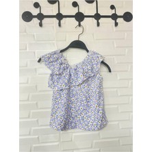Kız Çocuk Omuz Detay T-Shirt Lila
