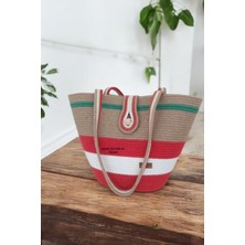 Home Decors By Özlem Hasır Çanta Omuz Çantası Plaj Çantası El Emeği Handmade Tasarım Tarz Yaz MODA-30CMX40-42CM