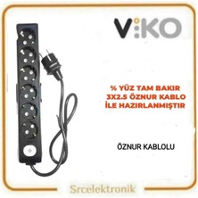 Viko Multi-Let 6 Lı 3x2.5 Öznur Kablo Tam Bakır (15 ile 40 Metre Arası) Anahtarlı Topraklı Çocuk Korumalı Uzatma Grup Priz ( 3x2.5 Ttr Öznur Kablo Tam Bakır) Ttr Kablo Tseli