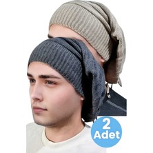 Uniquetrenders 2'li  Erkek Kışlık Triko Örgü Bere ve Boyunluk