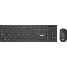 Acer OAK-920 Siyah Kablosuz Sessiz Tuşlu  2.4 Ghz Klavye Moue Set ( Mouse 1200Dpı) Caps Lock