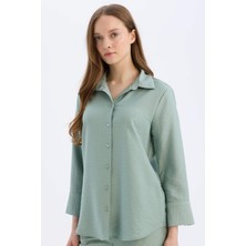 DeFacto Regular Fit Basic Düz Uzun Kollu Gömlek C3819AX25SP