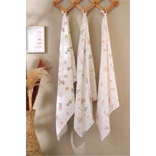3 Adet Çok Amaçlı Müslin Örtü & Battaniye %100 Pamuk Xl Boy 100 x 80 cm