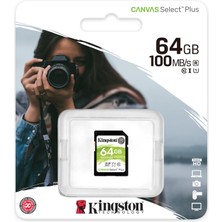 Kingston SDS2-64GB 64GB SDXC Canvas Select Plus 100R C10 UHS-I U1 V10 Hafıza Kartı