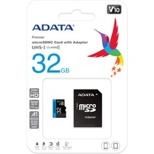 Adata 32GB Premier microSDHC Card with Adapter UHS-I Class10 V10 Hafıza Kartı