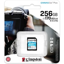 Kingston SDG3-256GB 256GB SDXC Canvas Go Plus 170R C10 UHS-I U3 V30 Hafıza Kartı
