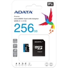 Adata 256GB Premier microSDXC Card with Adapter UHS-I Class10 V10 Hafıza Kartı