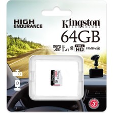 Kingston SDCE-64GB 64GB microSDXC Endurance 95R-30W C10 A1 UHS-I Card Only Hafıza Kartı