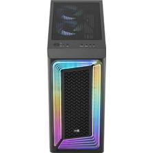 Aerocool Interstellar 1200W 80+Gold 3X12CM Argb LED Fanlı, Mesh Ön Panel, Temperli Cam Yan Panel, Dikey Ekran Kartı Takılabilen USB 3.0 / Type-C Atx Bilgisayar Kasası (AE-INTLSTLR1200GD)