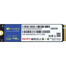 TwinMOS 256GB NVMe256GB2280AP M.2 PCIe Gen3 NVMe SSD (3600-3250Mb-s) TLC 3DNAND Ssd Disk