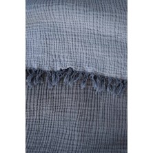 Cocoon Pamuk 4 Kat Müslin Yatak Örtüsü Koyu Mavi / Açık Mavi 240X260