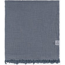 Cocoon Pamuk 4 Kat Müslin Yatak Örtüsü Koyu Mavi / Açık Mavi 240X260