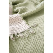 Cocoon Pamuk 4 Kat Müslin Yatak Örtüsü Mint / Açık Yeşil 240X260