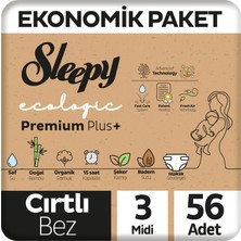 Sleepy Ecologic Ekonomik Paket Bebek Bezi 3 Numara Midi 56 Adet