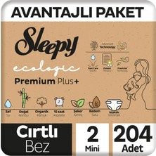 Sleepy Ecologic Premium Plus Avantajlı Paket Bebek Bezi 2 Numara Mini 204 Adet