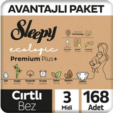 Sleepy Ecologic Premium Plus Avantajlı Paket Bebek Bezi 3 Numara Midi 168 Adet