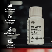 Nasiol Glasshield Lite Nano Yağmur Kaydırıcı-Cam Yüzey Seramik Kaplama Spreyi-1 Yıl Dayanım-50ml