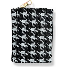 Genç Kazayağı Desenli Kağıt Para ve Kartlık Bölmeli Cüzdan.