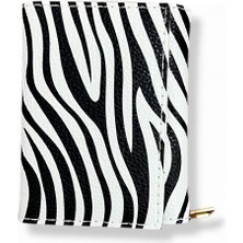 Genç Zebra Desenli Kağıt Para ve Kartlık Bölmeli Cüzdan.