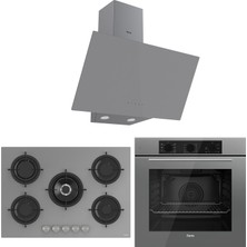 Ferre Rs Serisi Gri 5 Gözlü Ankastre Set ( QBL62CPR-RS038-D079 )